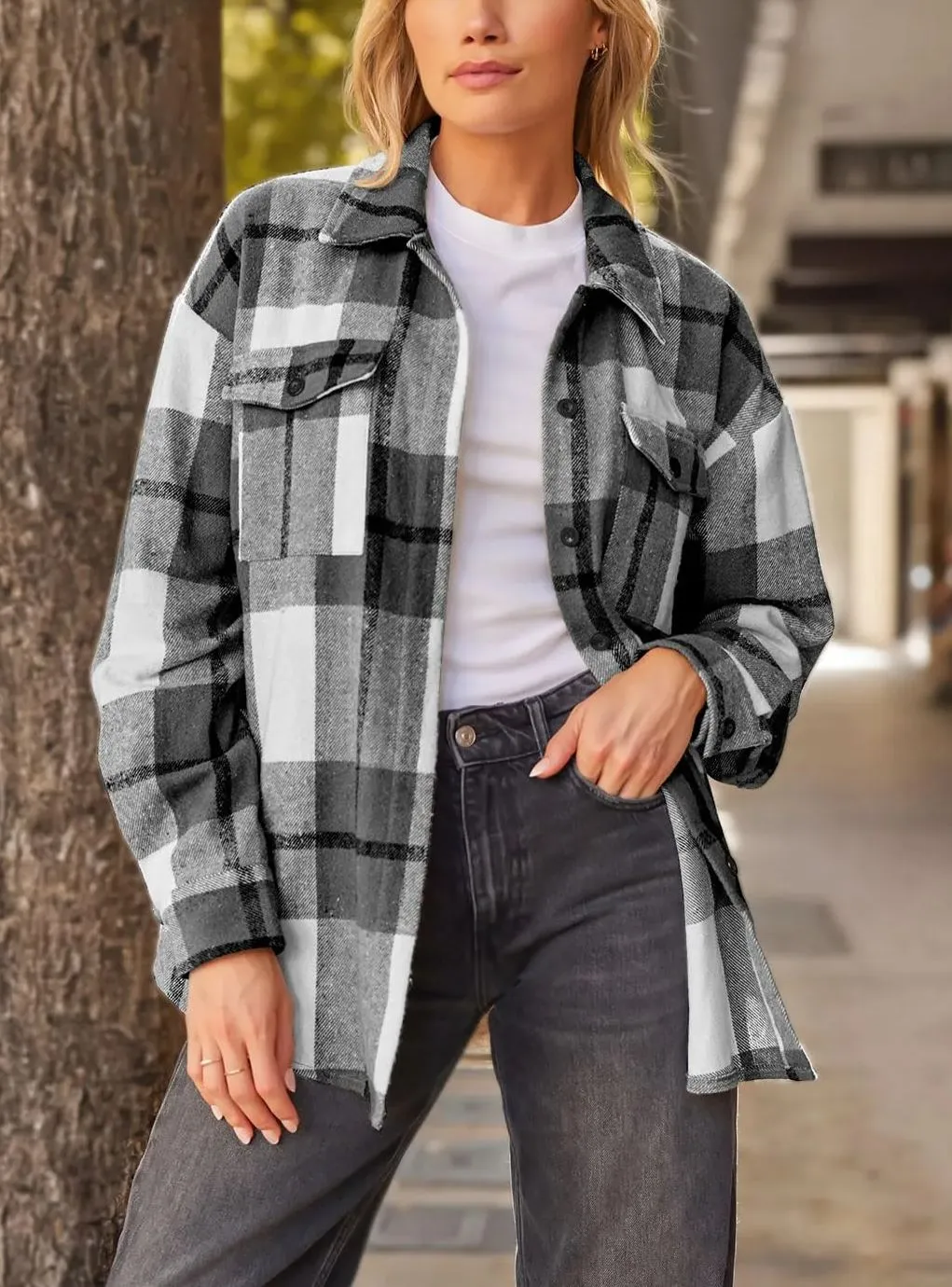 Hot Sale Women's Fall Flannel Plaid Button Down Shirts Jackets (BUY 2 FREE SHIPPING)