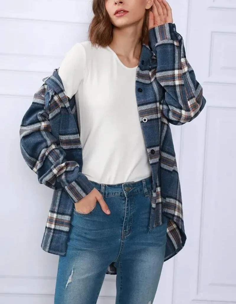 Hot Sale Women's Fall Flannel Plaid Button Down Shirts Jackets (BUY 2 FREE SHIPPING)