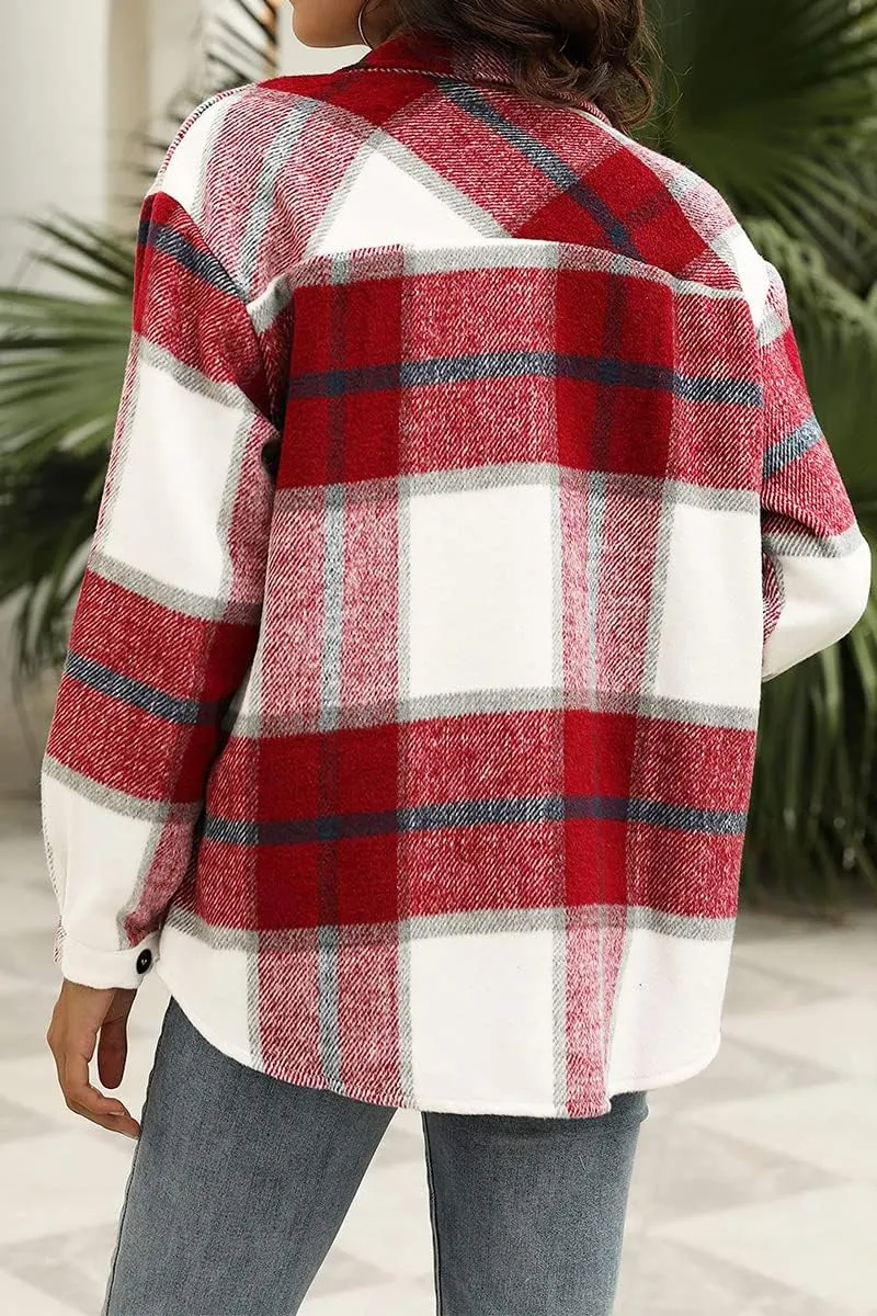 Hot Sale Women's Fall Flannel Plaid Button Down Shirts Jackets (BUY 2 FREE SHIPPING)