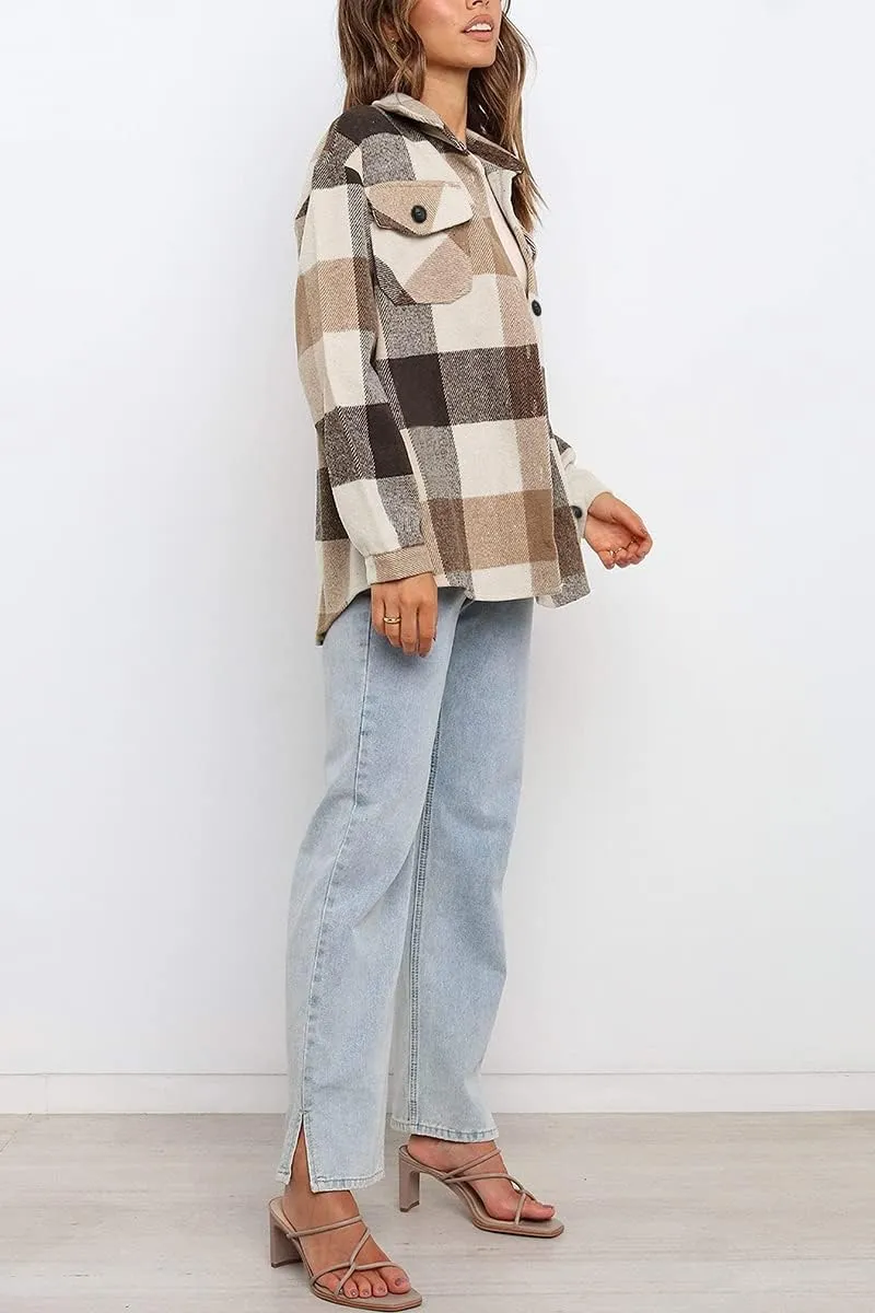 Hot Sale Women's Fall Flannel Plaid Button Down Shirts Jackets (BUY 2 FREE SHIPPING)