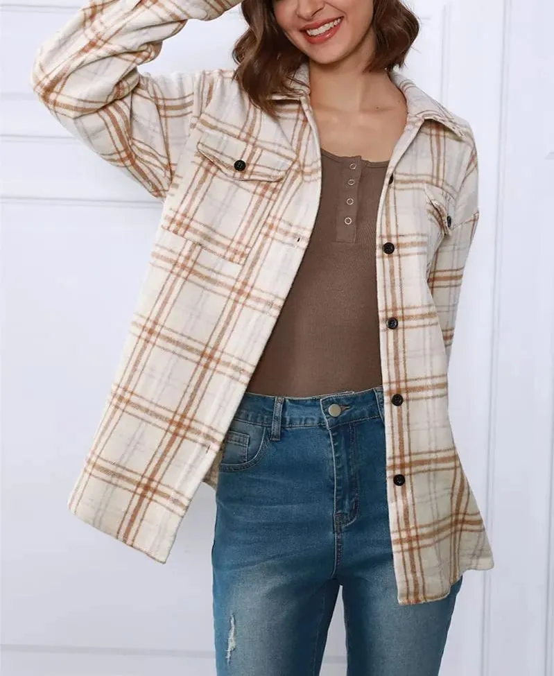 Hot Sale Women's Fall Flannel Plaid Button Down Shirts Jackets (BUY 2 FREE SHIPPING)