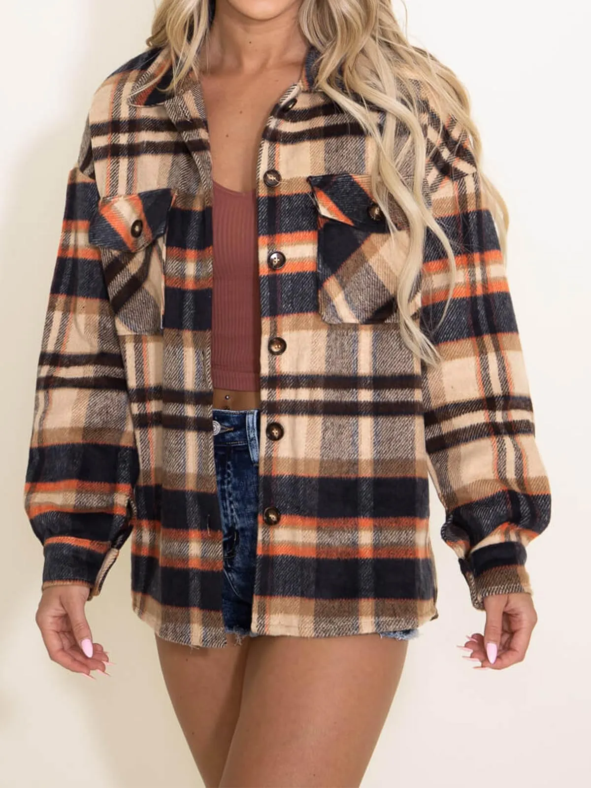 Hot Sale Women's Fall Flannel Plaid Button Down Shirts Jackets (BUY 2 FREE SHIPPING)
