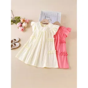 INSTOCK-little girl puff sleeve princess dress