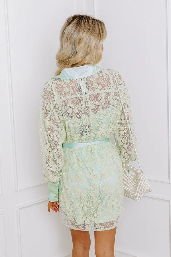 It's In The Details Lace Mini Dress in Mint