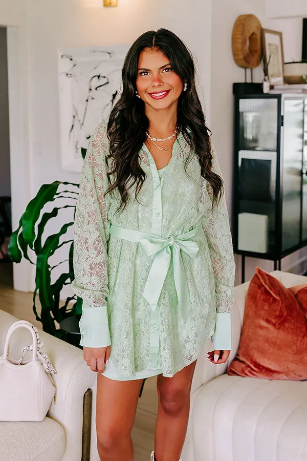 It's In The Details Lace Mini Dress in Mint