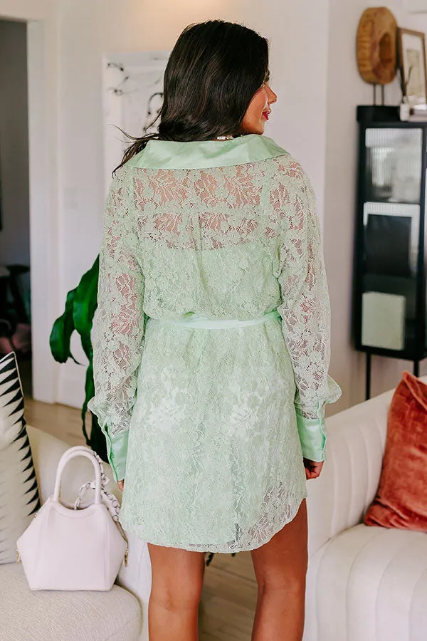It's In The Details Lace Mini Dress in Mint