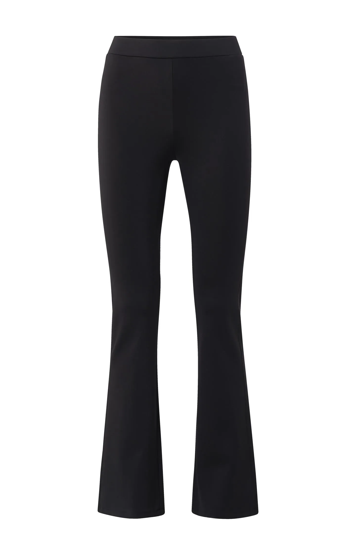 Jersey scuba flared trousers with elastic waist