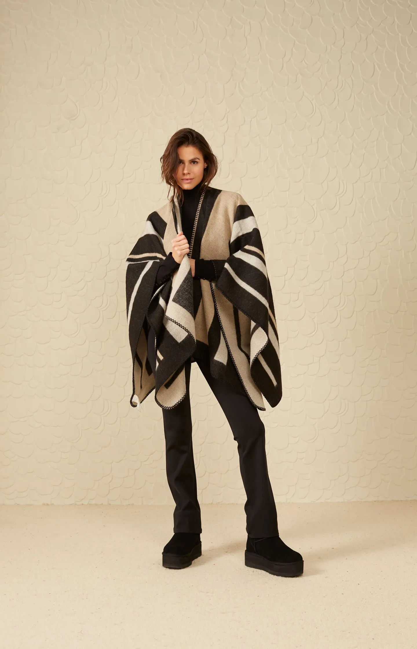 Jersey scuba flared trousers with elastic waist