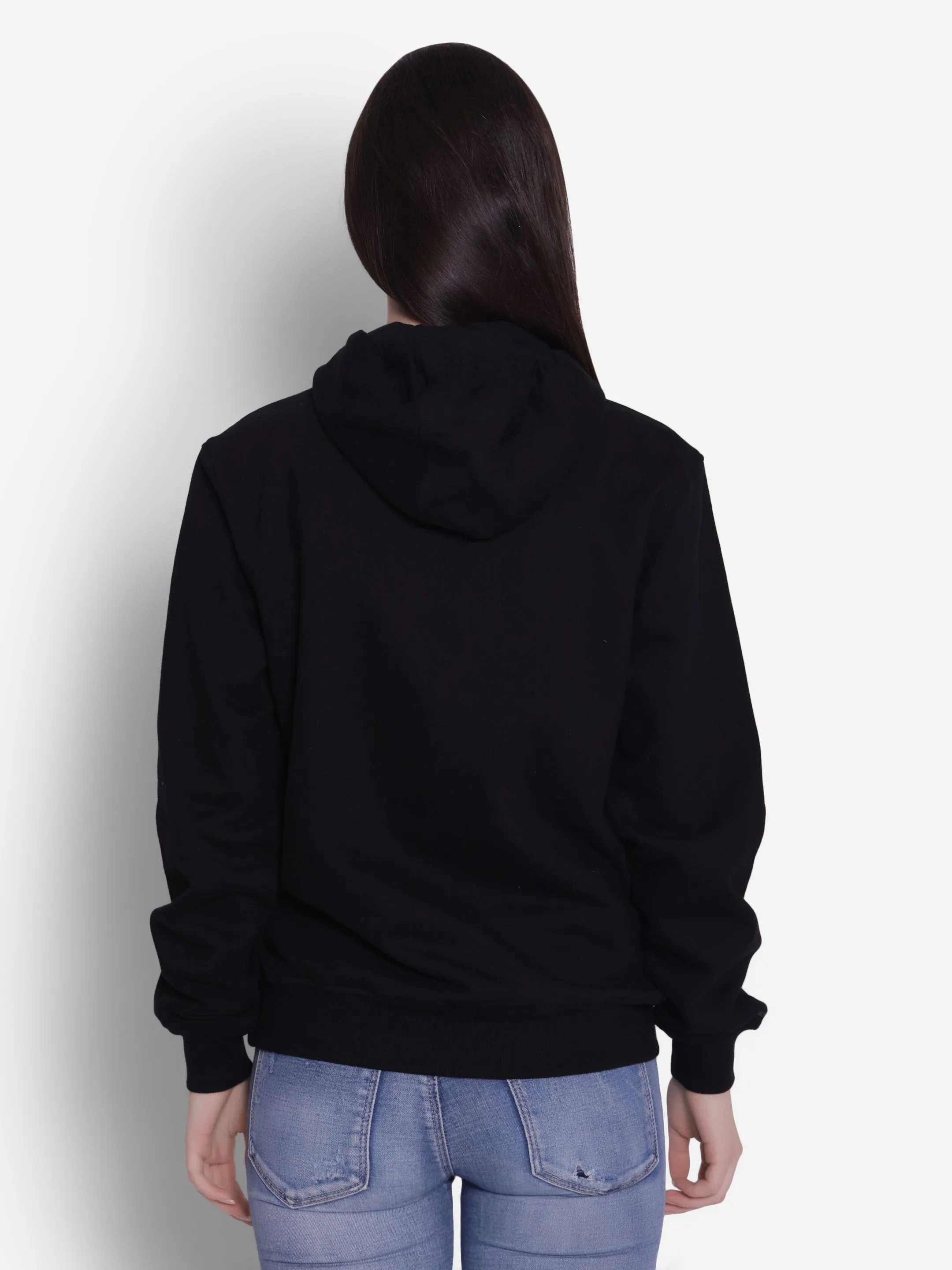 JUMP USA Women Black Solid Hoodie