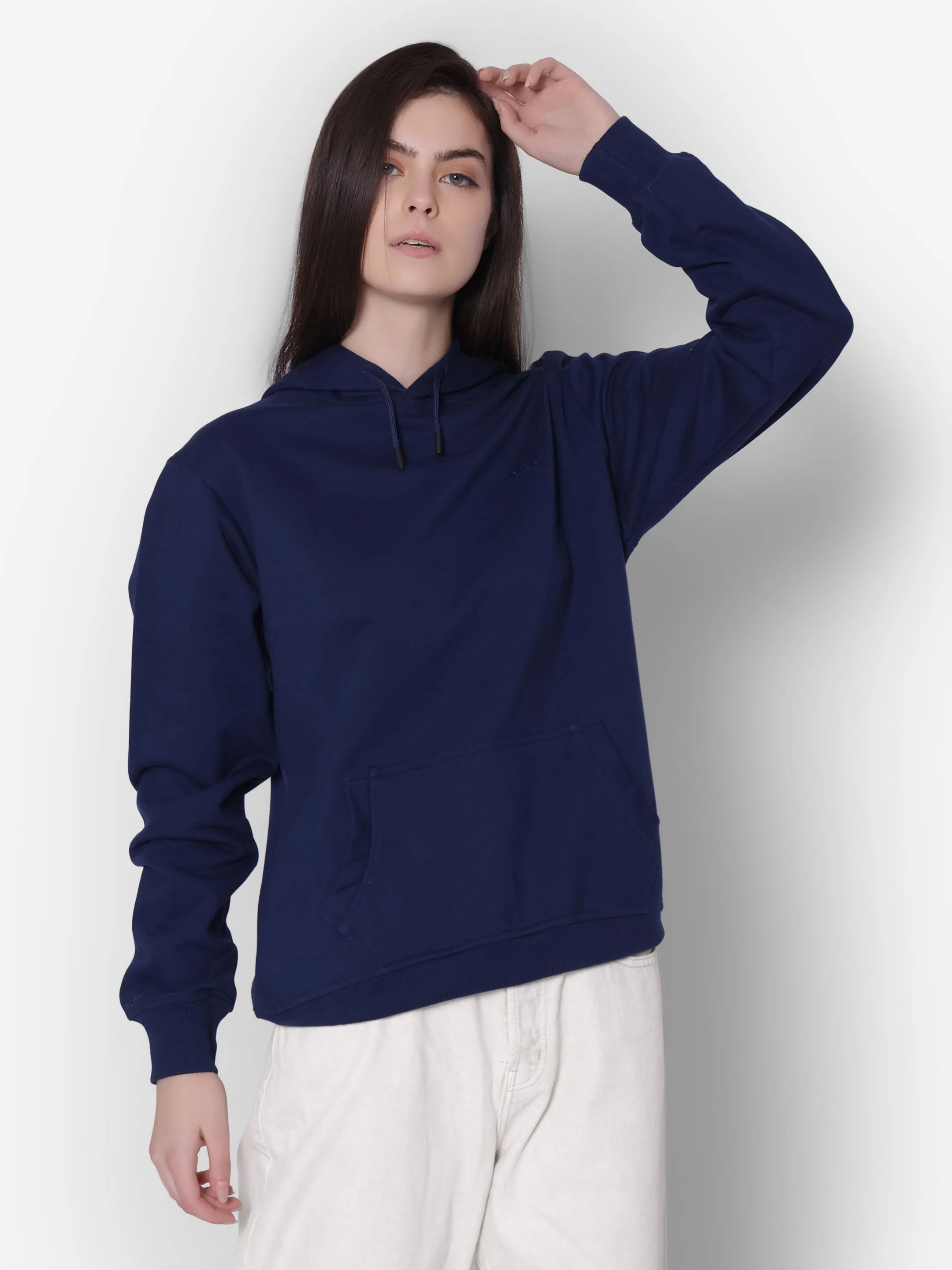 JUMP USA Women Black Solid Hoodie