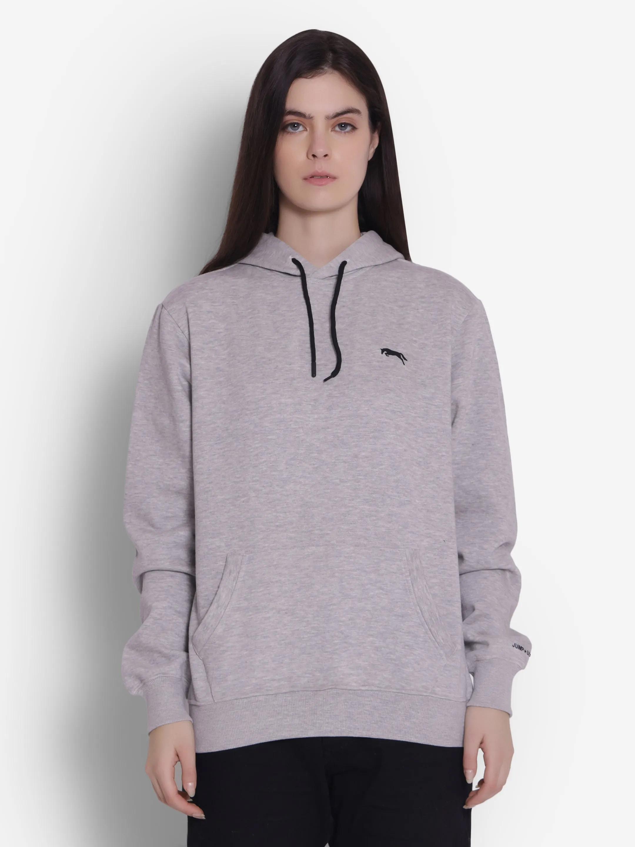 JUMP USA Women Black Solid Hoodie