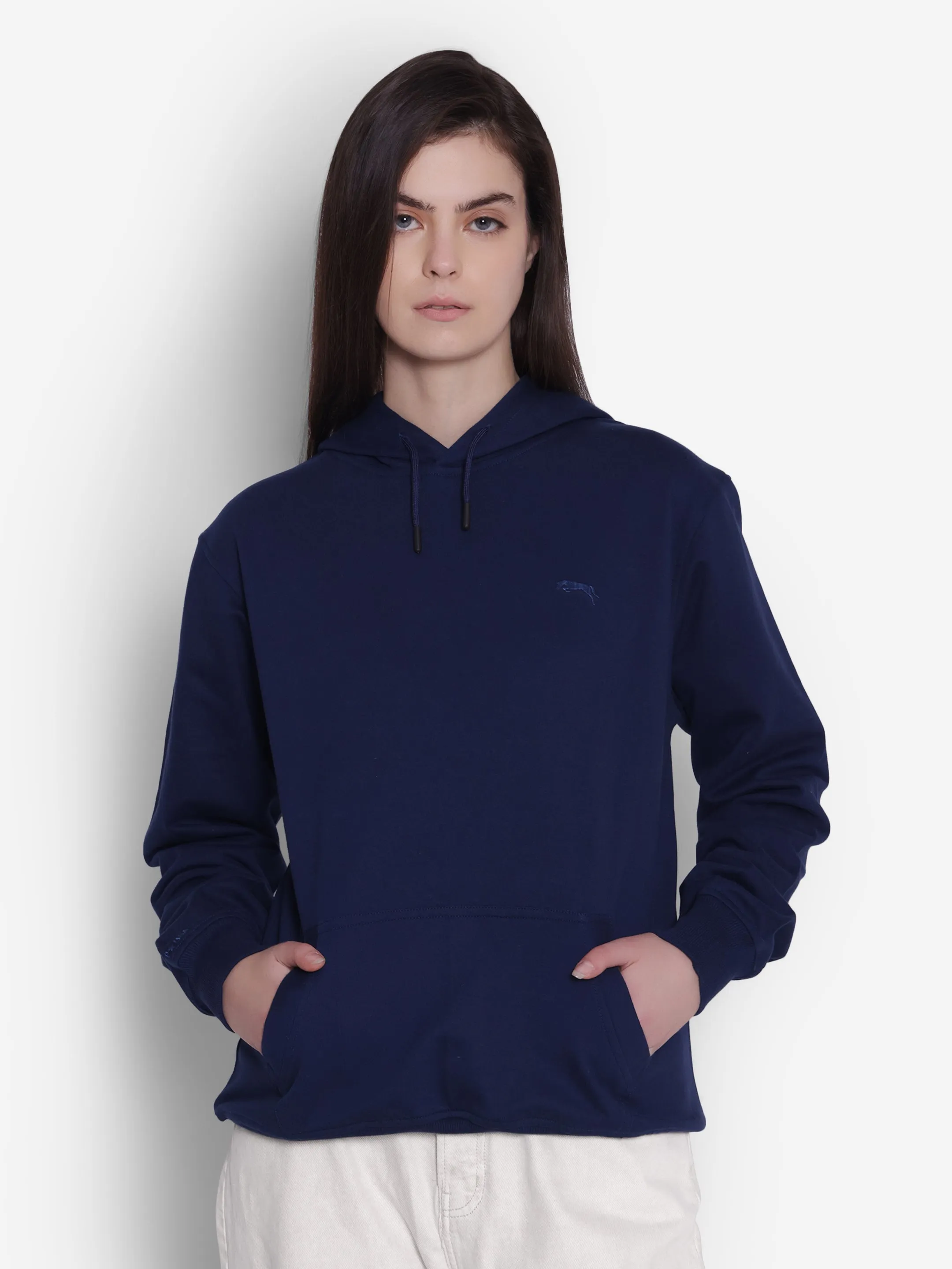 JUMP USA Women Black Solid Hoodie