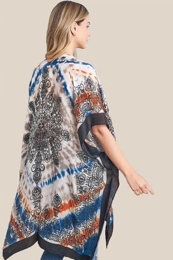 Kimono Cardigan with Bohemian Brown Leopard Print Duster Lightweight Jacket for Spring summer