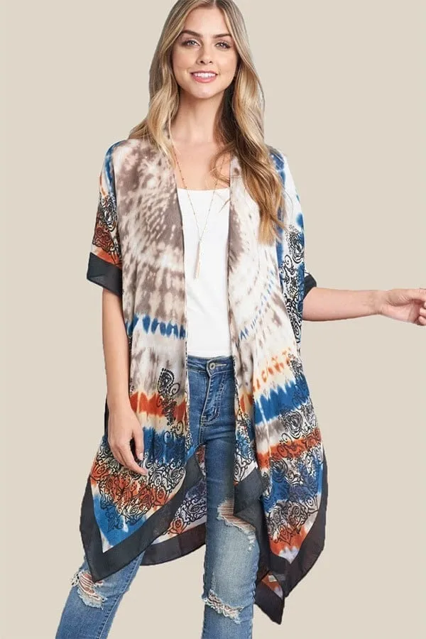 Kimono Cardigan with Bohemian Brown Leopard Print Duster Lightweight Jacket for Spring summer
