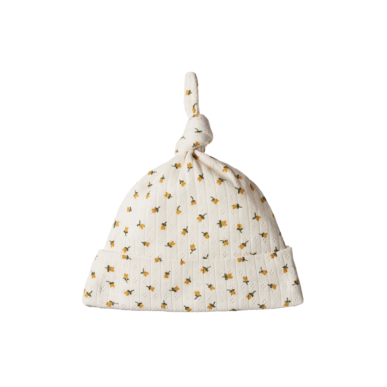 Knotted Beanie Pointelle | Tulip Print