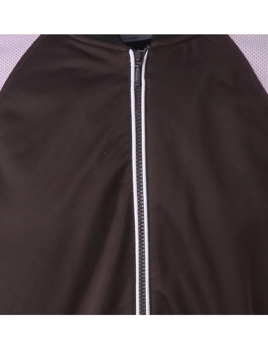 Label Shell Brown Bomber Jacket