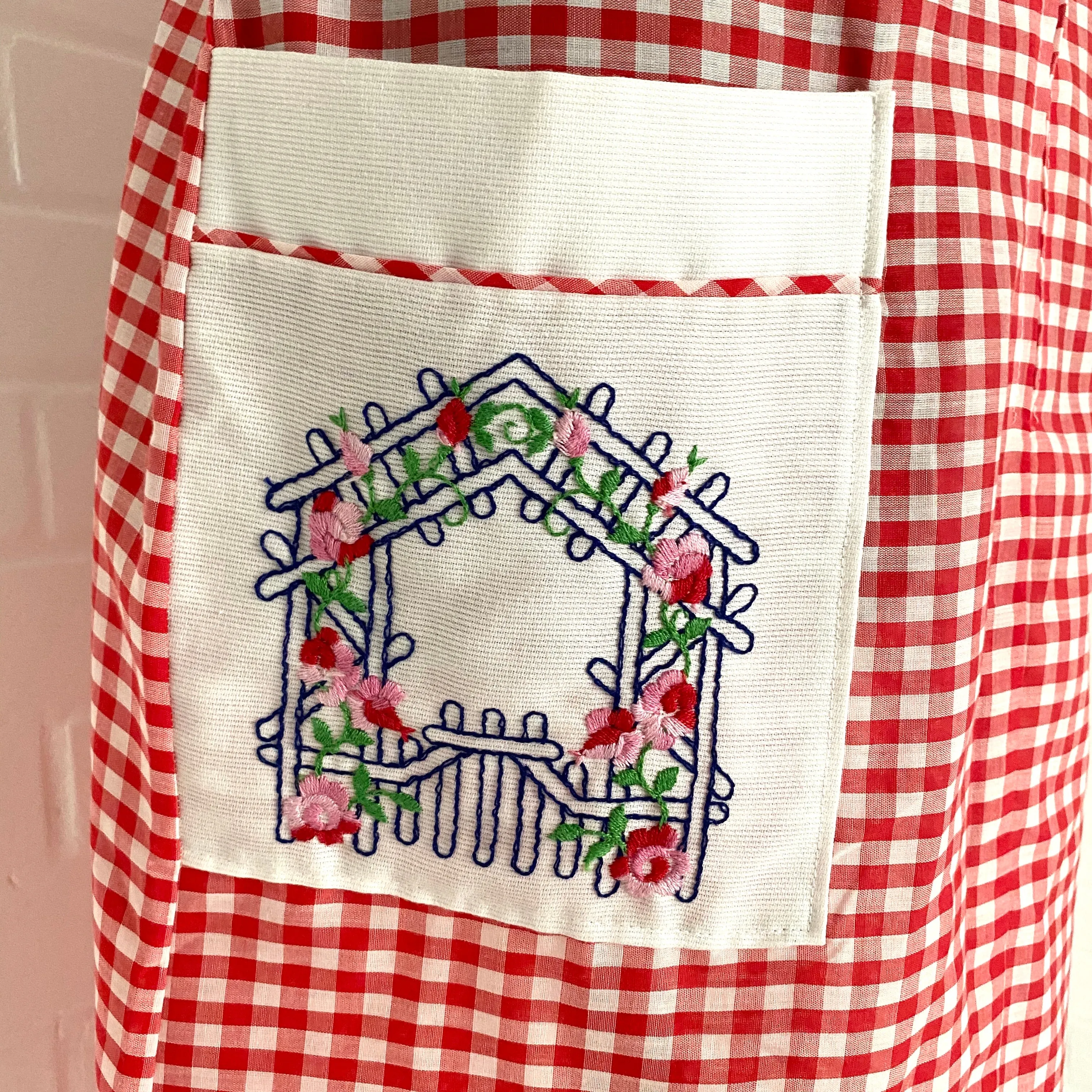 Late 60s/ Early 70s Red & White House Dress