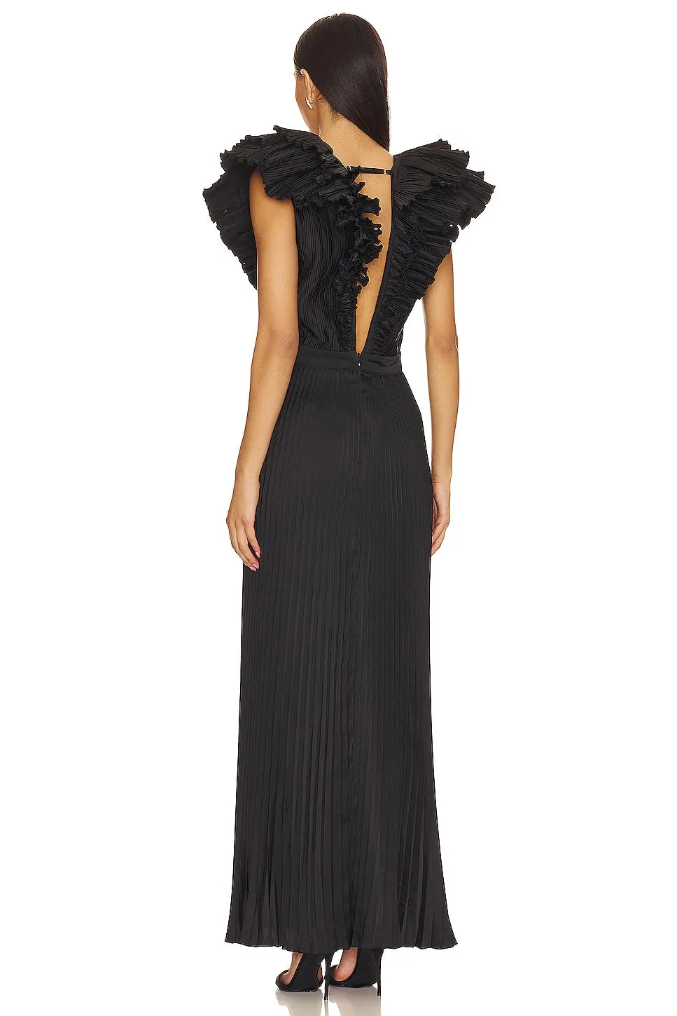 L'idee Tuileries Split Gown - Noir