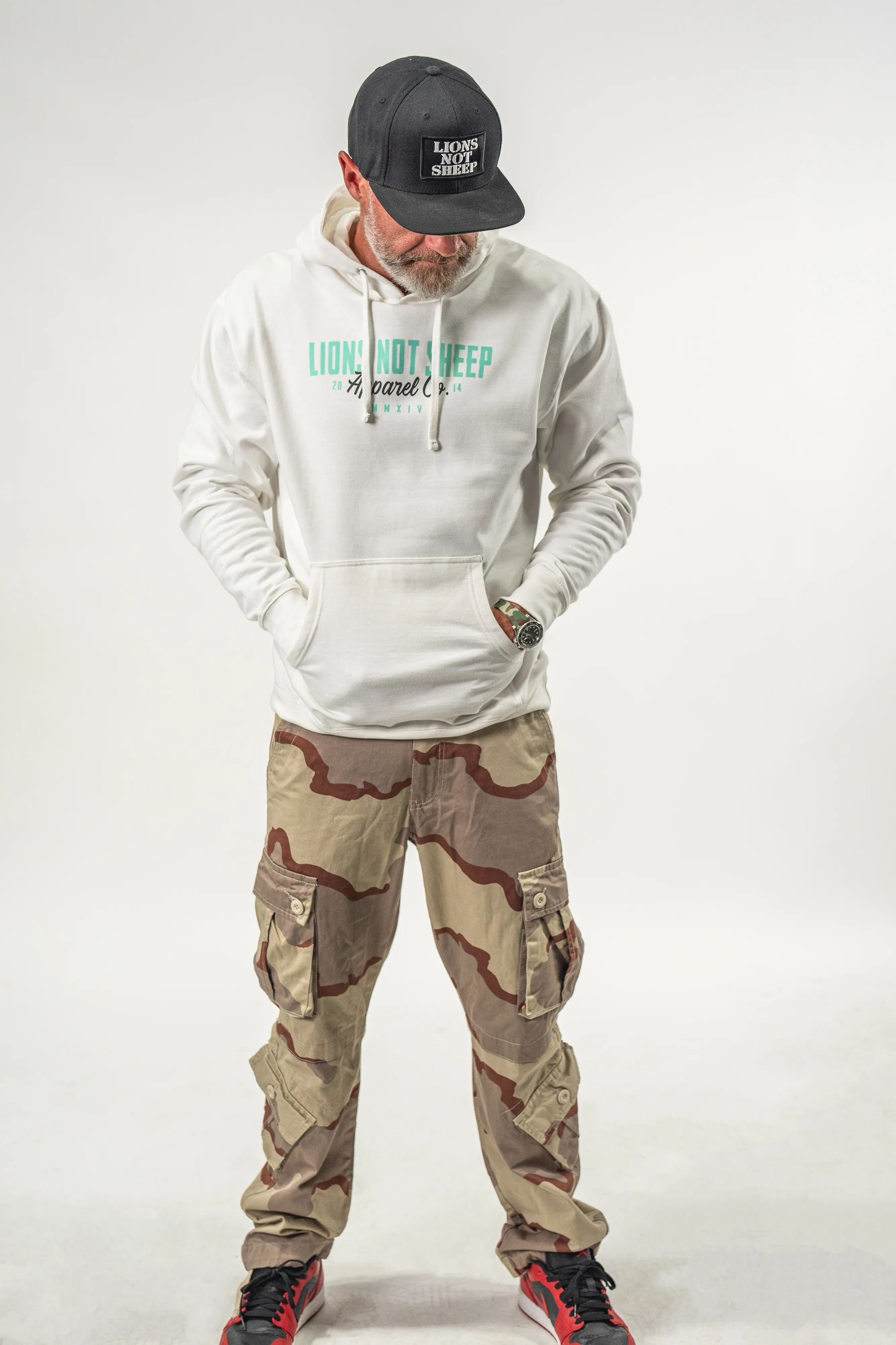 Lions Not Sheep "Apparel Co. 2.0" Pullover Hoodie - White