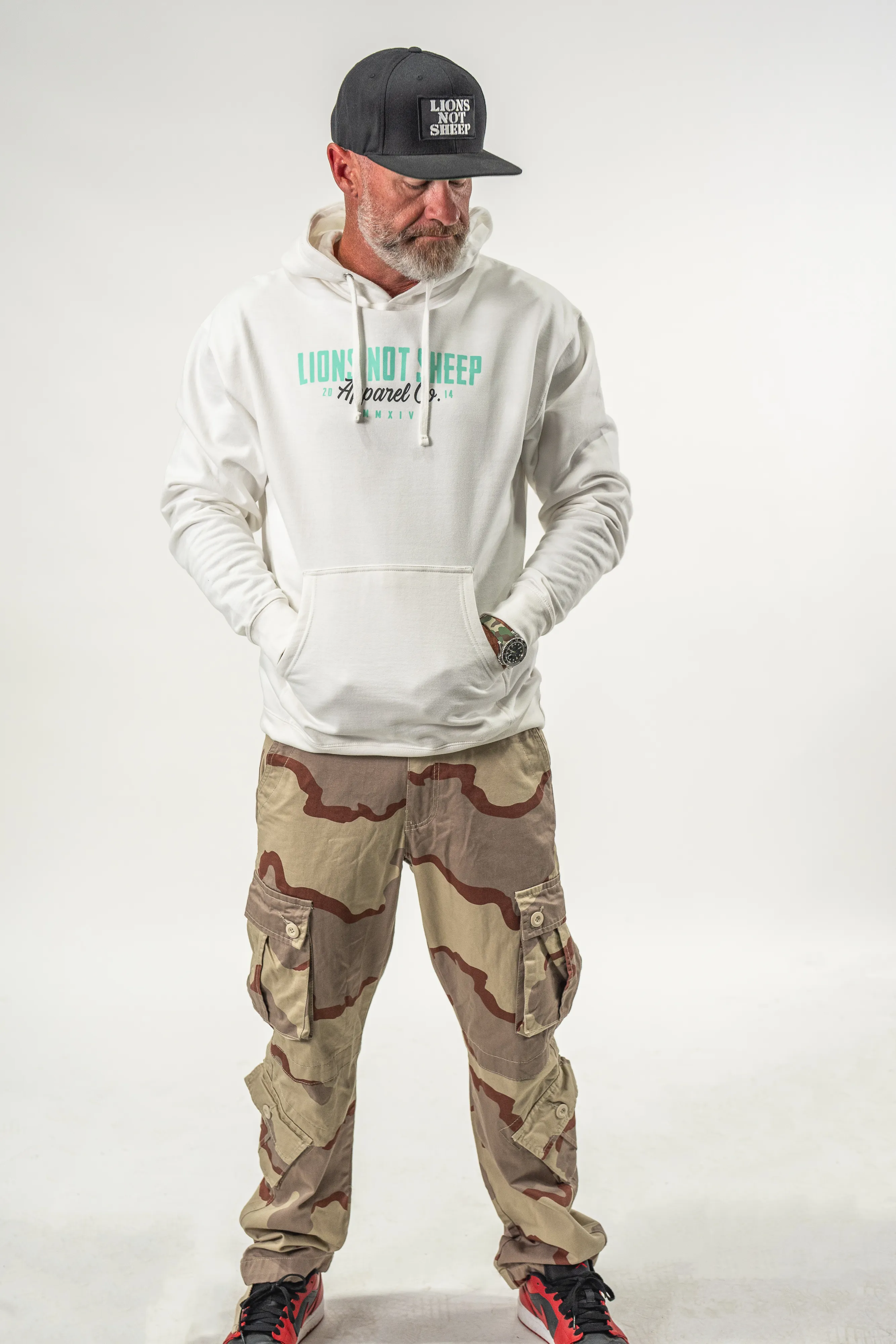 Lions Not Sheep "Apparel Co. 2.0" Pullover Hoodie - White