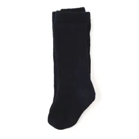 Little Stocking Co Cable Knit Tights - Black
