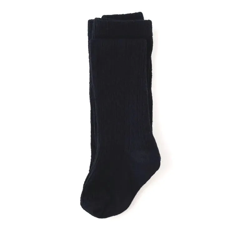 Little Stocking Co Cable Knit Tights - Black
