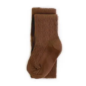 Little Stocking Co Cable Knit Tights - Brownie