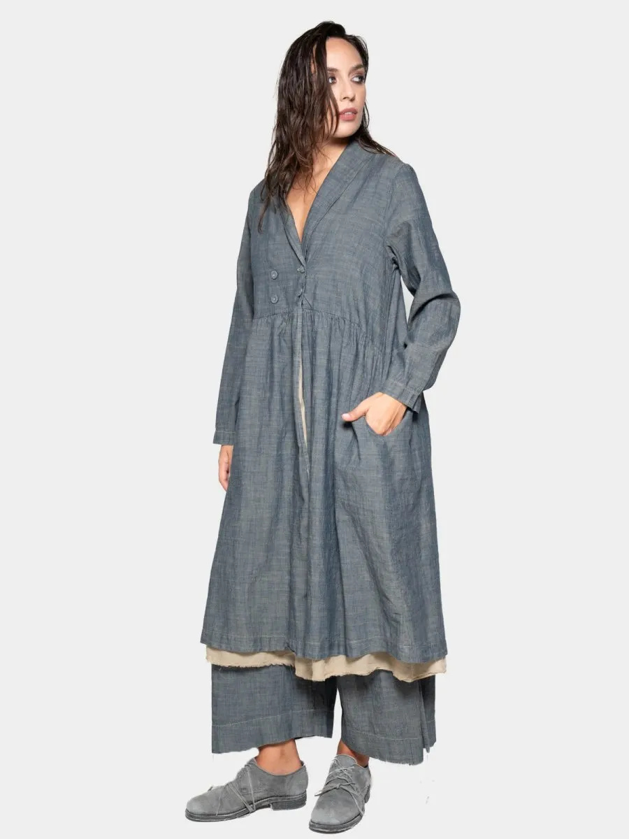 Long Sleeve Open Shirt Dress