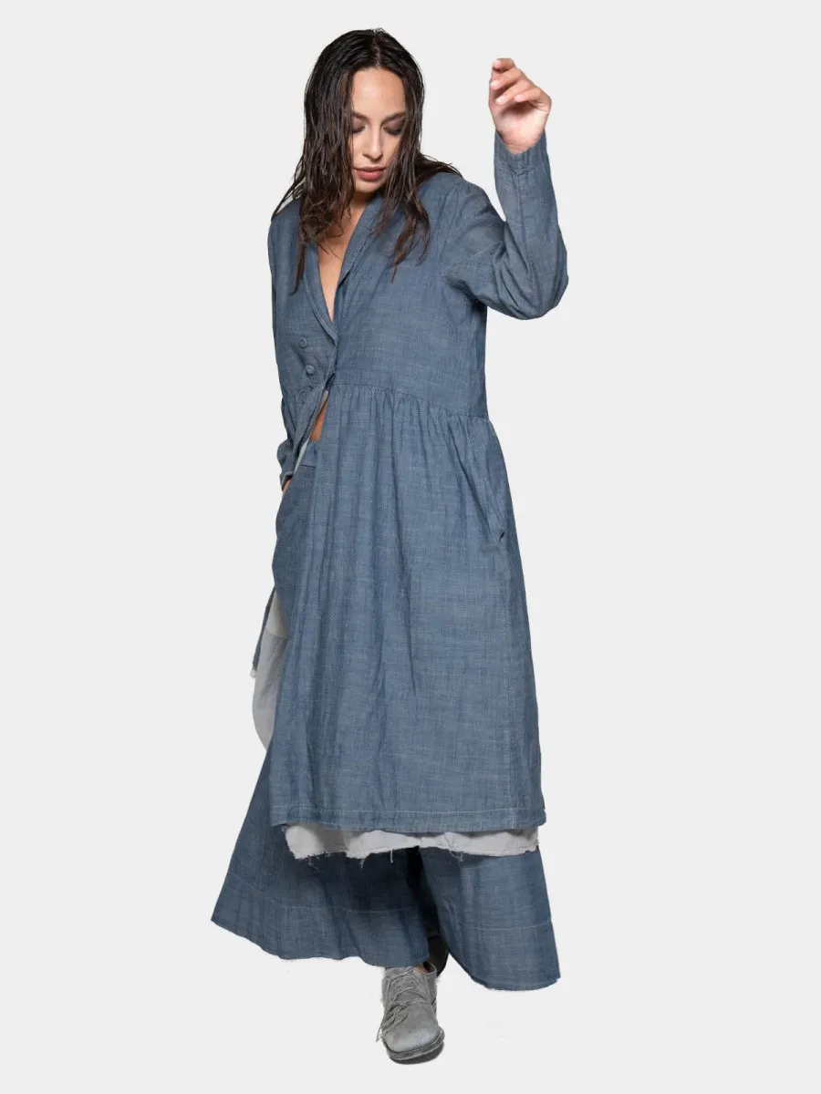 Long Sleeve Open Shirt Dress