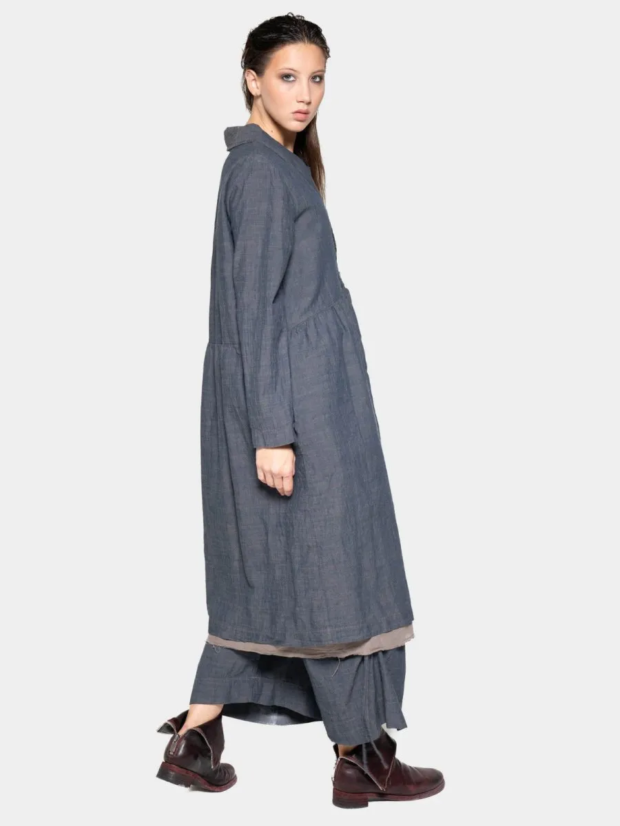 Long Sleeve Open Shirt Dress