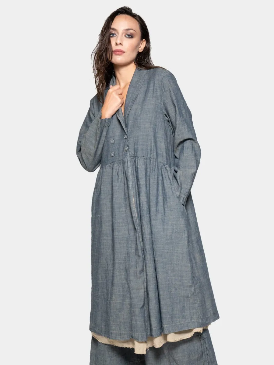 Long Sleeve Open Shirt Dress