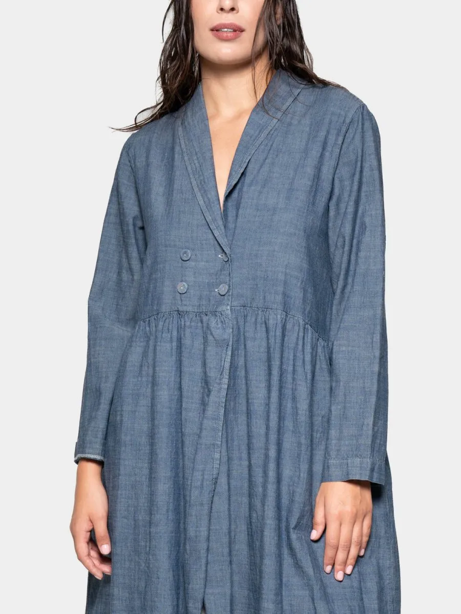 Long Sleeve Open Shirt Dress
