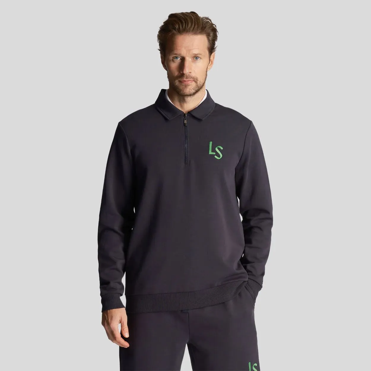 LS Logo Quarter Zip Sweat Dark Navy - SS24