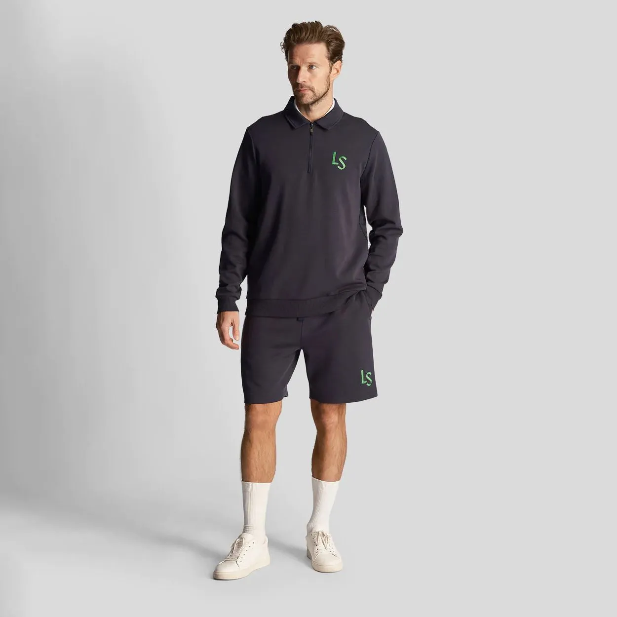 LS Logo Quarter Zip Sweat Dark Navy - SS24