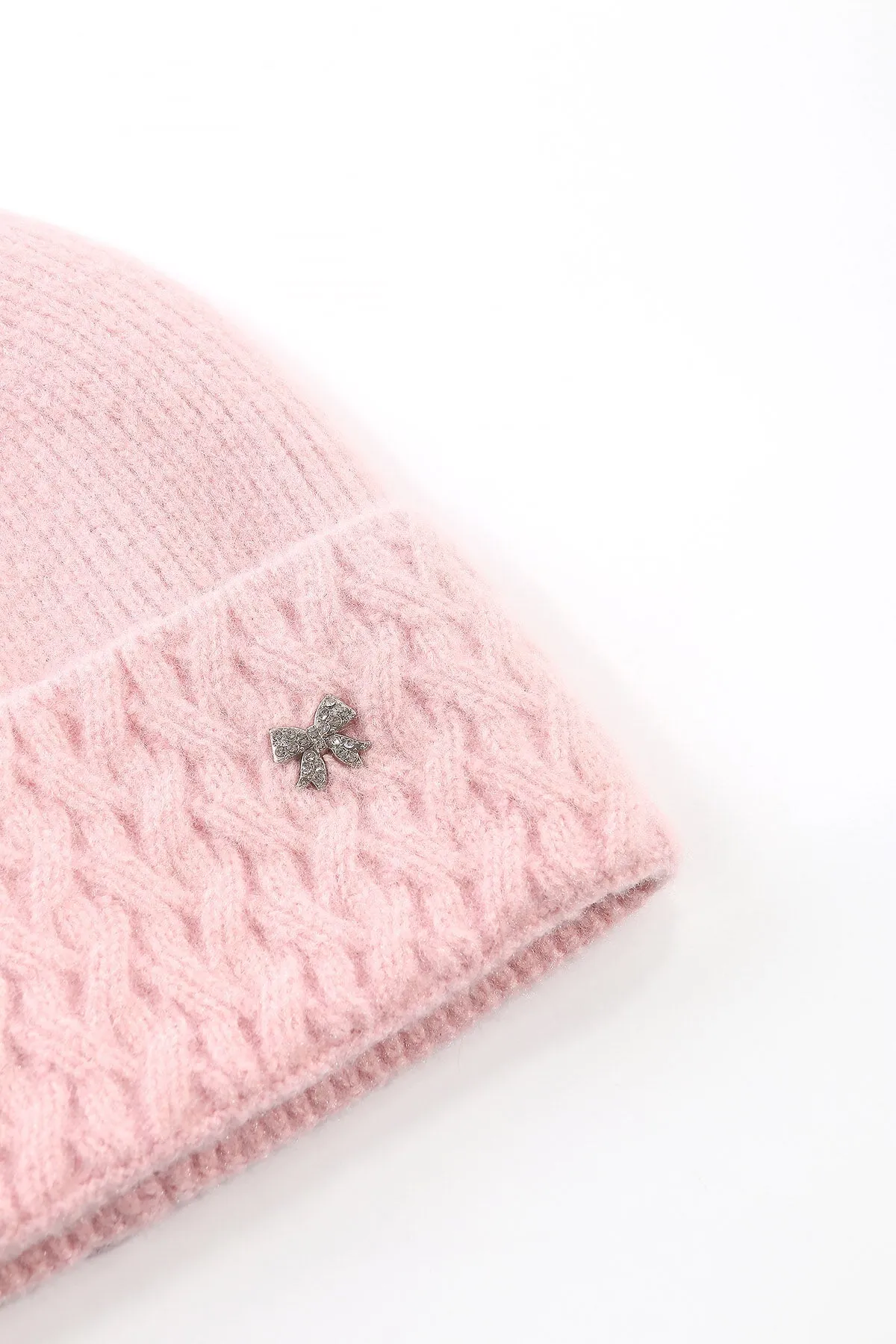 Lurex Thread Beanie in Pink
