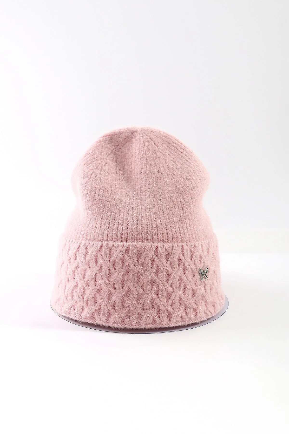Lurex Thread Beanie in Pink