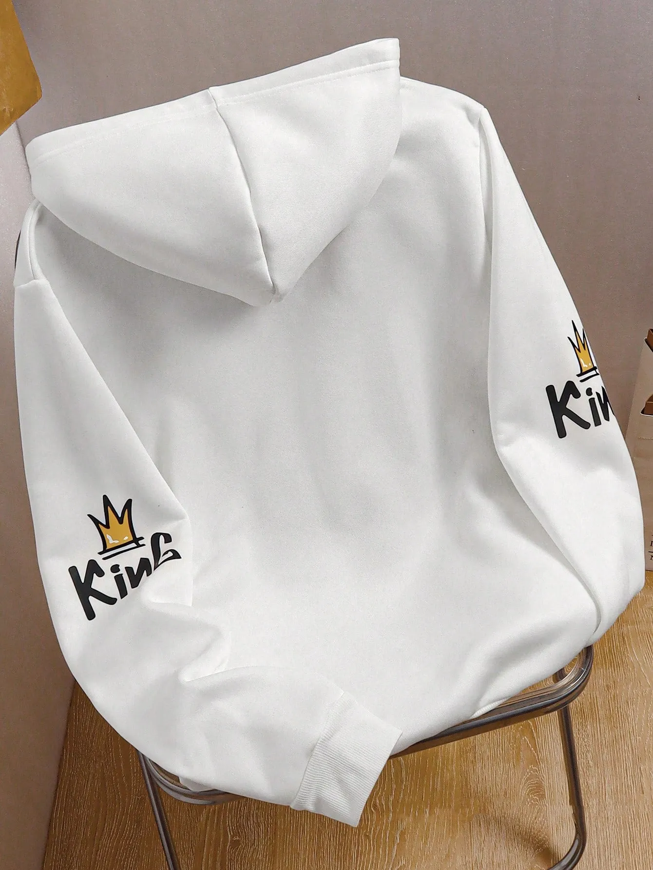 Manfinity Hypemode Men's Letter Print Pocket Hooded Casual Long Sleeve Sweatshirt