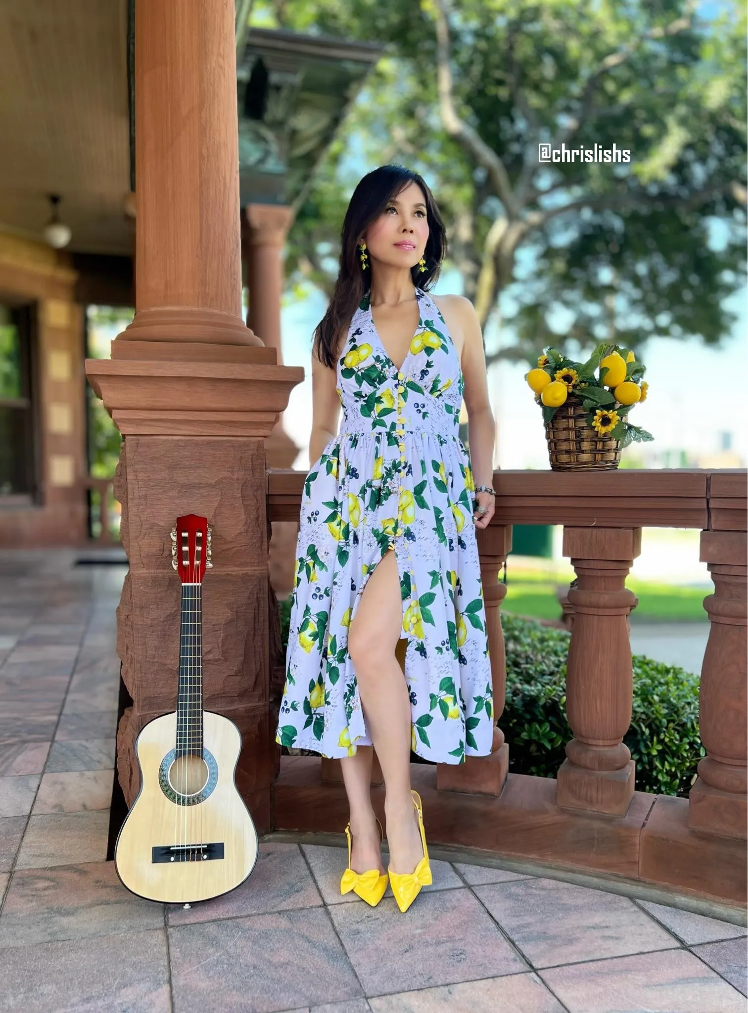 Marilyn dress in sunflower printed