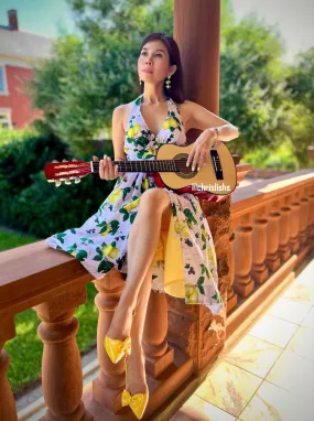 Marilyn dress in sunflower printed