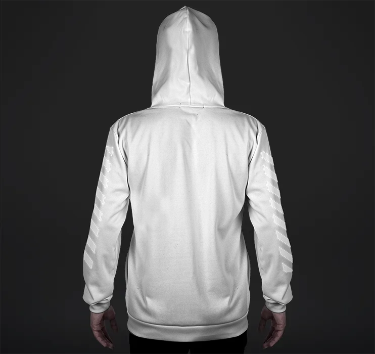Mens, Pullover Hoodie Striped Overlay