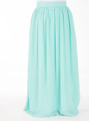 Mint basic chiffon Maxi Skirt