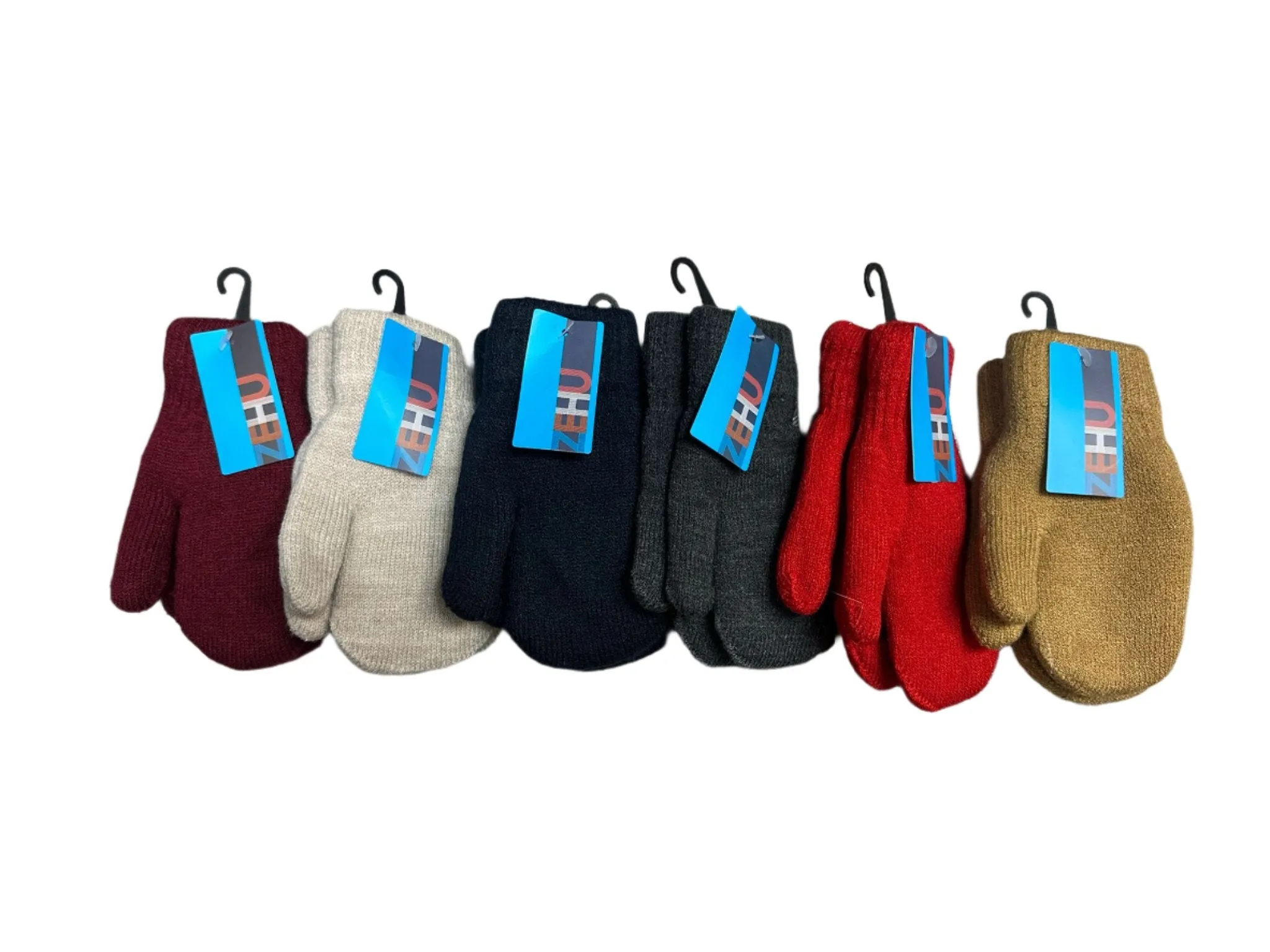 mitten double layer - grey