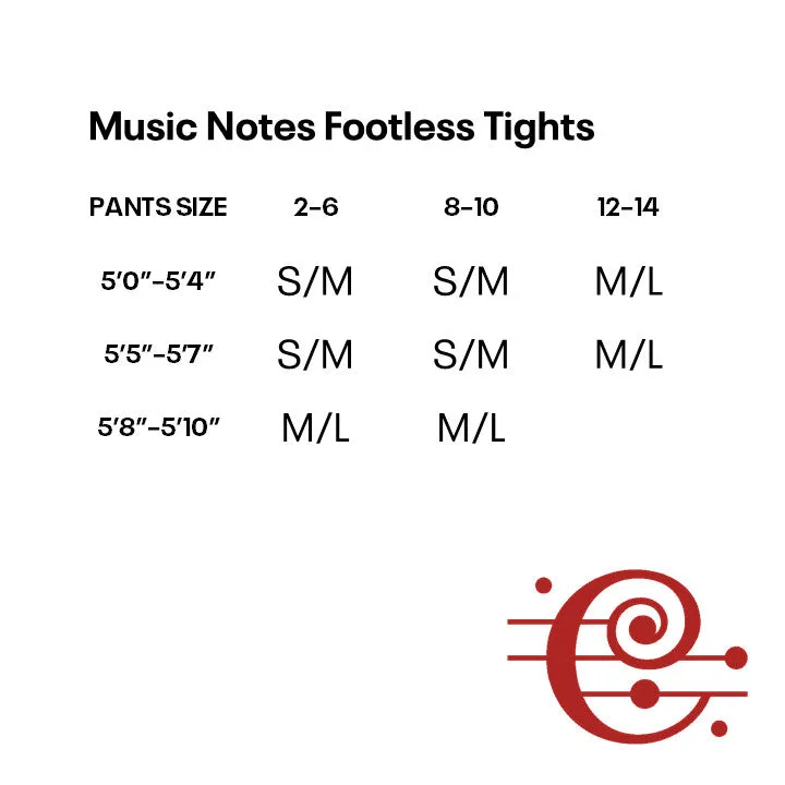 Music Notes Footless Tights