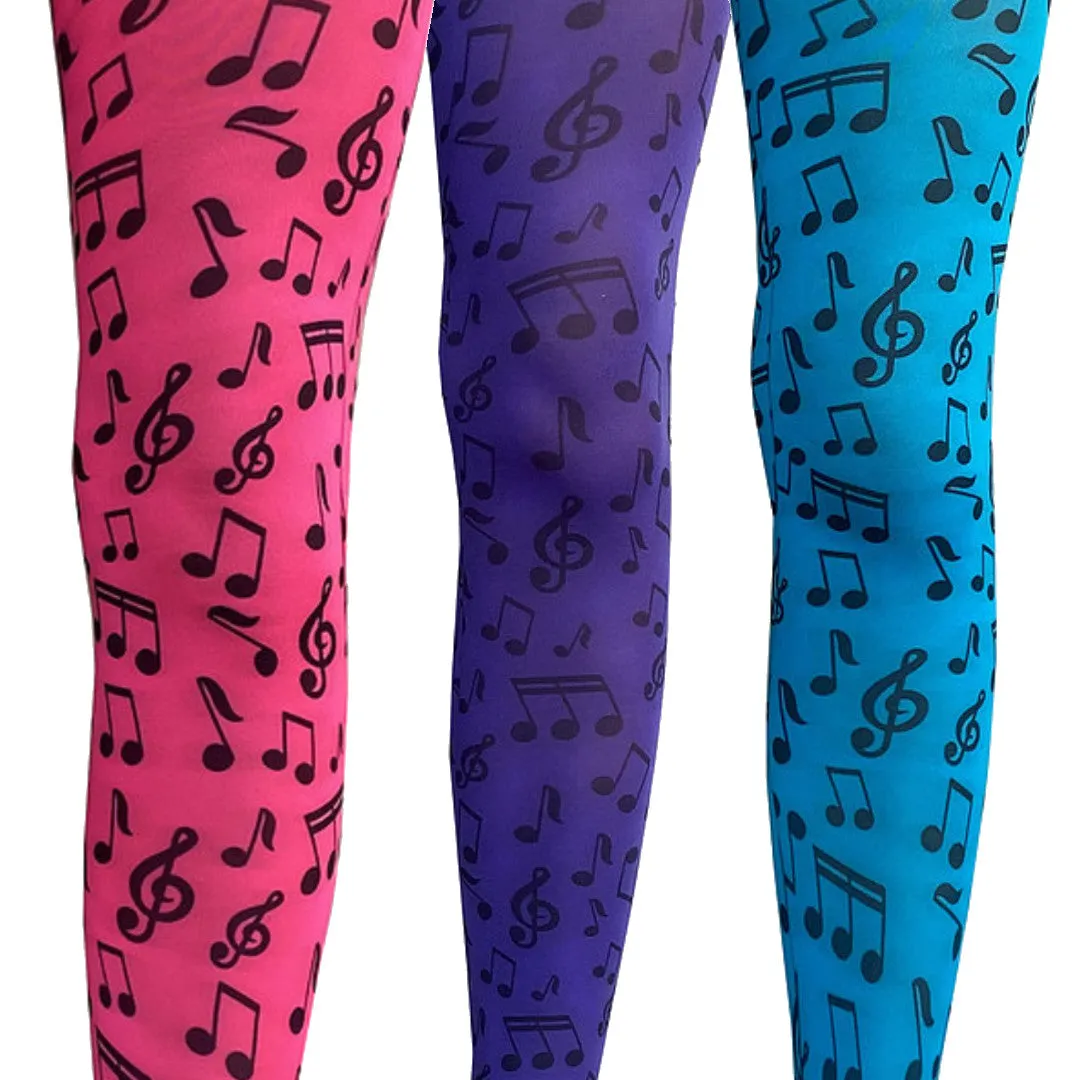 Music Notes Footless Tights