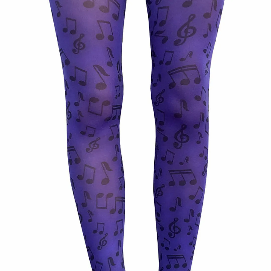 Music Notes Footless Tights