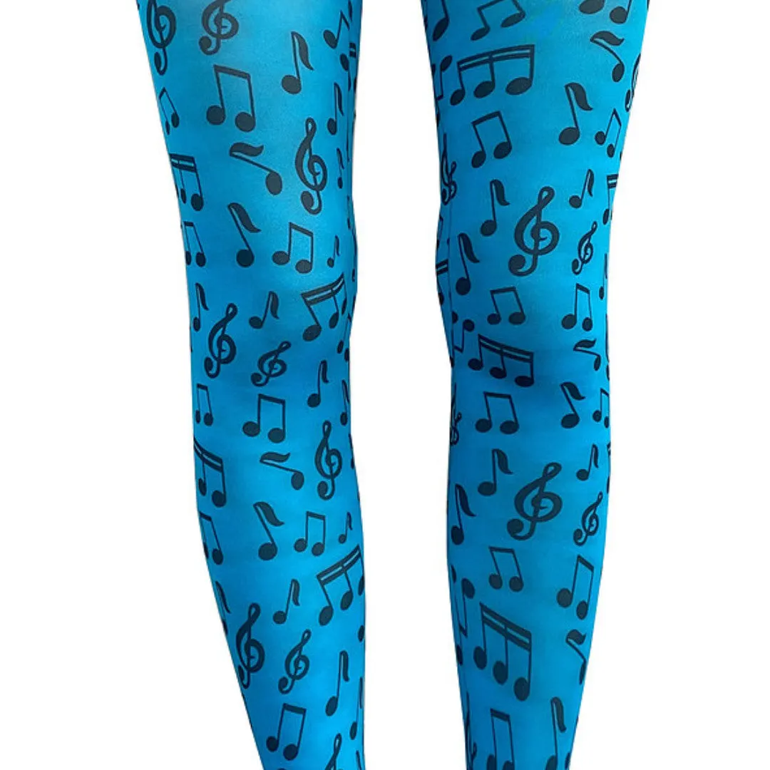Music Notes Footless Tights