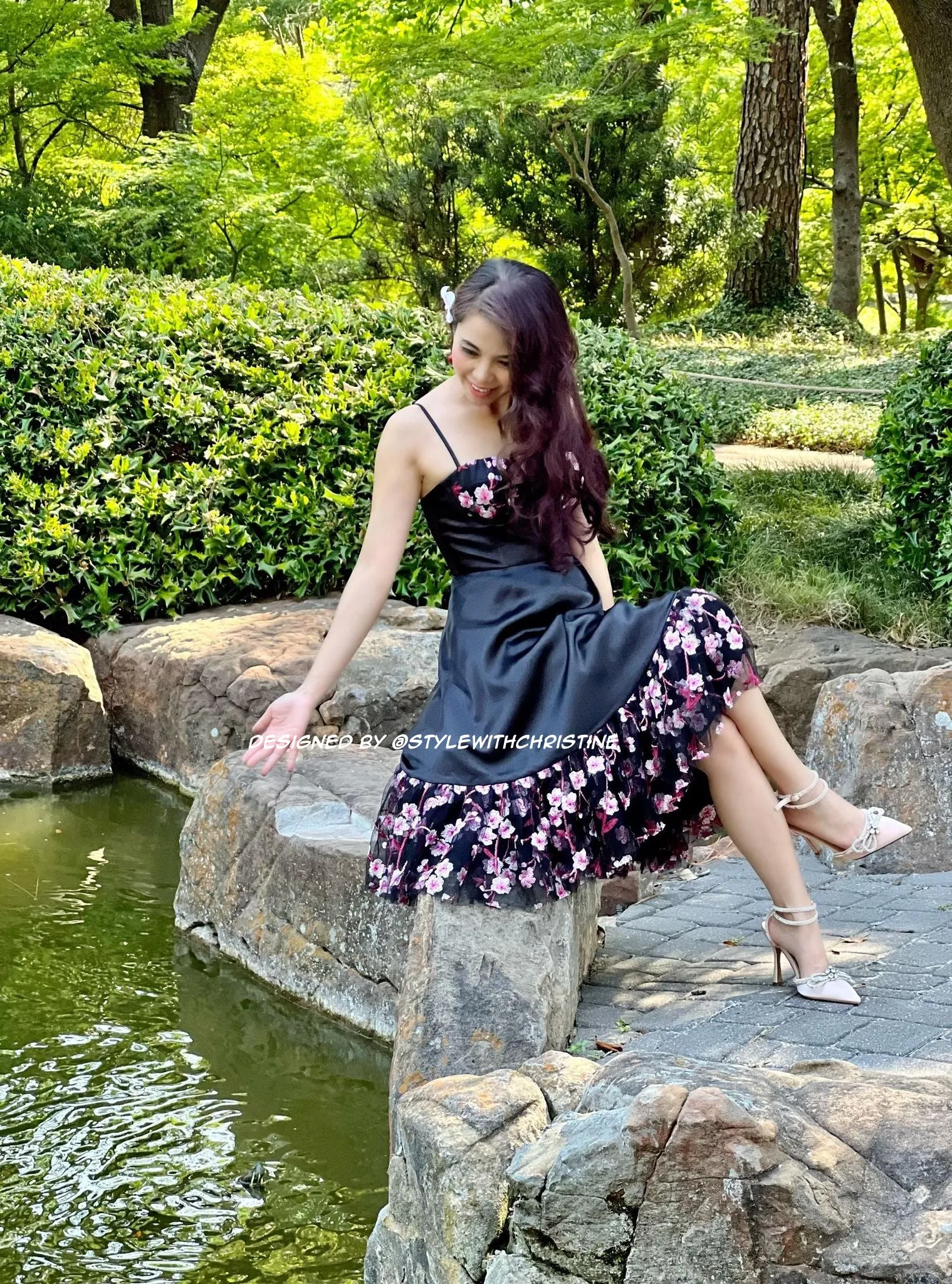 Natalia dress cherry flowers
