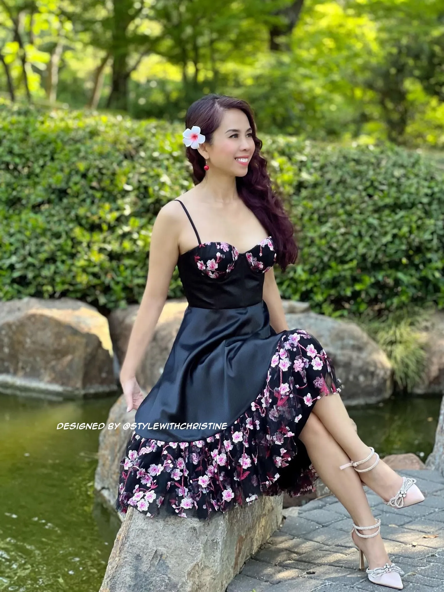 Natalia dress cherry flowers