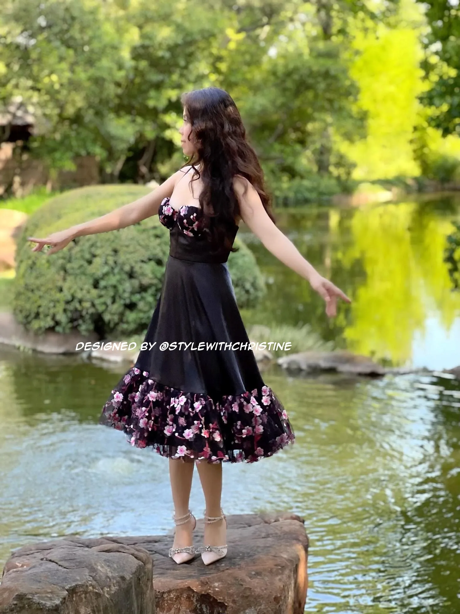 Natalia dress cherry flowers