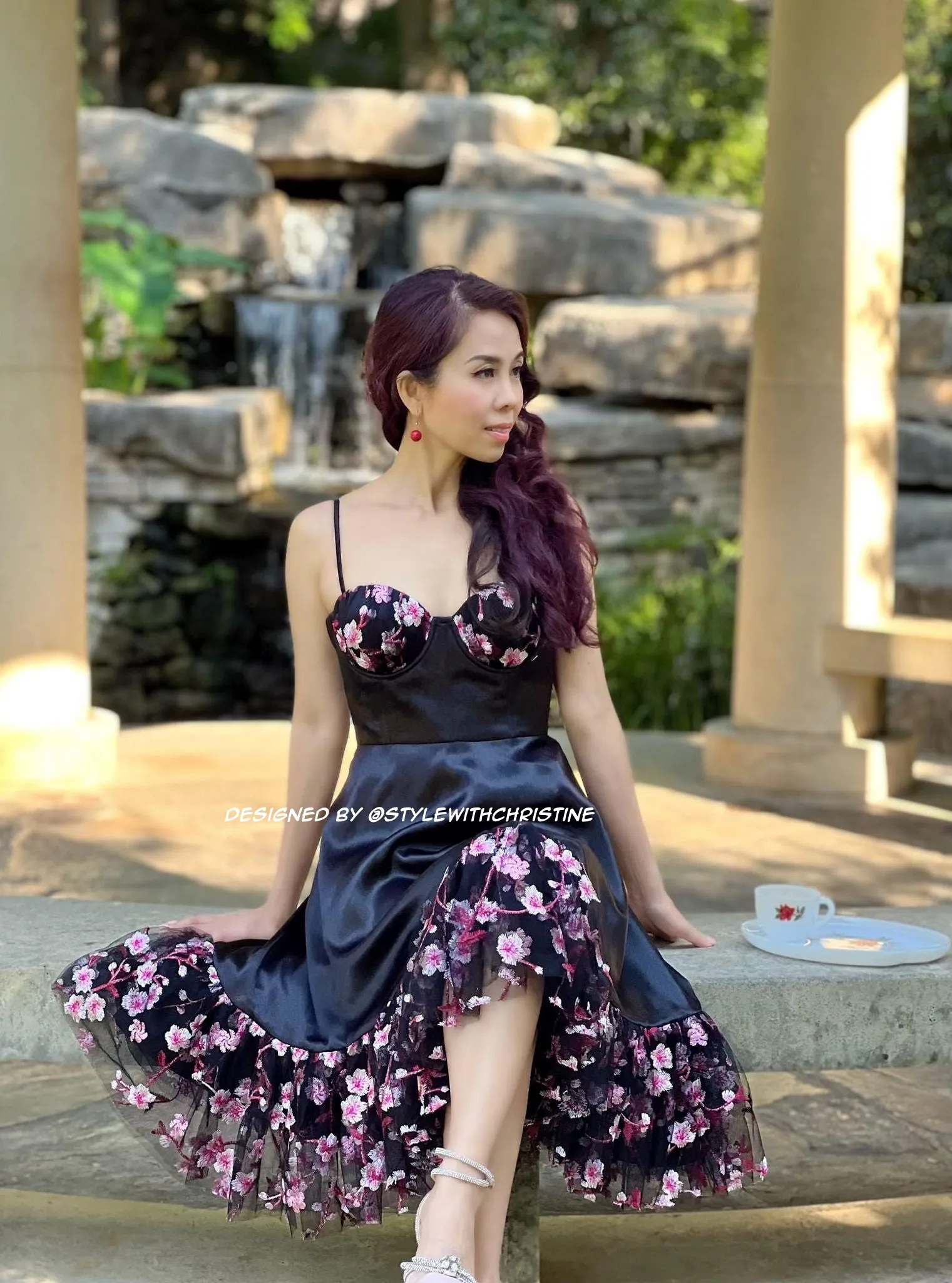 Natalia dress cherry flowers
